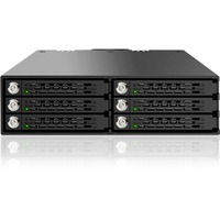 Icy Dock MB996SK-6SB pannello drive bay Nero, Inquadramento Nero, Nero, Metallo, 9.5 mm, 1 ventola(e), 4 cm, 12 Gbit/s
