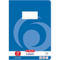 Herlitz 340273 quaderno blu, Blu, Bianco, 32 fogli, Carta rigata, A4, 80 g/m², Carta