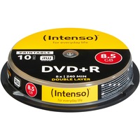 Intenso 1x10 DVD+R 8.5GB 8x Double Layer printable 8,5 GB DVD+R DL 10 pz, Supporti vergini DVD DVD+R DL, 120 mm, Stampabile, Scatola per torte, 10 pz, 8,5 GB