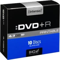 Intenso DVD+R 4.7GB, Printable, 16x 4,7 GB 10 pz, Supporti vergini DVD Printable, 16x, DVD+R, 120 mm, Stampabile, Custodia per CD, 10 pz, 4,7 GB