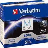 Verbatim BDXL 100GB 4X 5 pz, Dischi Blu-ray 100 GB, BDXL, Portagioielli, 5 pz
