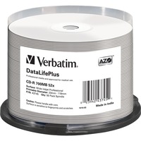 Verbatim CD-R 52x DataLifePlus 700 MB 50 pz 52x, CD-R, 120 mm, 700 MB, Fuso, 50 pz