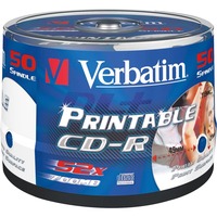 Verbatim CD-R AZO Wide Inkjet Printable no ID 700 MB 52x 50 pz, CD supporti vergine 52x, CD-R, 120 mm, 700 MB, Scatola per torte, 50 pz