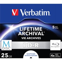 Verbatim M-Disc 4x BD-R 25 GB 5 pz, Dischi Blu-ray 25 GB, BD-R, Portagioielli, 5 pz