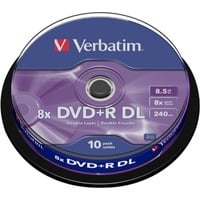 Verbatim VB-DPD55S1 DVD vergini, Supporti vergini DVD DVD+R DL, 120 mm, Fuso, 10 pz, 8,5 GB