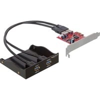 DeLOCK 61775 scheda di interfaccia e adattatore USB 3.2 Gen 1 (3.1 Gen 1), Controllore Nero, PCIe, USB 3.2 Gen 1 (3.1 Gen 1), 5000 Mbit/s, Cablato, Windows XP/XP-64/Vista/Vista-64/7/7-64, Linux, Vendita al dettaglio
