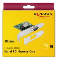 DeLOCK 89948 scheda di interfaccia e adattatore Interno RS-232 PCIe, RS-232, Verde, Cina, ASIX AX99100, 256 B