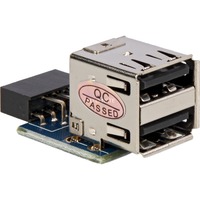 DeLOCK 1 x 9-pin 2.54 mm/2 x USB 2.0-A Nero, Blu, Argento 1 x 9-pin 2.54 mm, 2 x USB 2.0-A, Nero, Blu, Argento