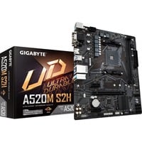 GIGABYTE Scheda madre A520M S2H - Supporta CPU AMD Ryzen serie 5000 AM4, VRM digitale puro 4+3 fasi, fino a 5100MHz DDR4 (OC), PCIe 3.0 x4 M.2, LAN GbE, USB 3.2 Gen 1 Nero/grigio, VRM digitale puro 4+3 fasi, fino a 5100MHz DDR4 (OC), PCIe 3.0 x4 M.2, LAN GbE, USB 3.2 Gen 1, AMD, Socket AM4, AMD Ryzen 3000 Series, Socket AM4, 64 GB, DDR4-SDRAM