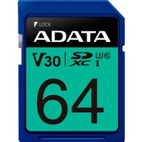 ADATA ASDX64GUI3V30S-R memoria flash 64 GB SDXC UHS-I Classe 10 64 GB, SDXC, Classe 10, UHS-I, 100 MB/s, 60 MB/s