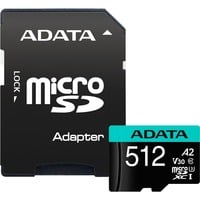 ADATA Premier Pro 512 GB MicroSDXC Classe 10 512 GB, MicroSDXC, Classe 10, 100 MB/s, 80 MB/s, Class 3 (U3)