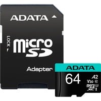 ADATA Premier Pro 64 GB MicroSDXC UHS-I Classe 10 64 GB, MicroSDXC, Classe 10, UHS-I, 100 MB/s, 80 MB/s