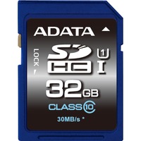 ADATA Premier SDHC UHS-I U1 Class10 32GB Classe 10, Scheda di memoria 32 GB, SDHC, Classe 10, 30 MB/s, 10 MB/s, Nero, Blu