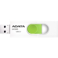 ADATA UV320 unità flash USB 64 GB USB tipo A 3.2 Gen 1 (3.1 Gen 1) Verde, Bianco, Chiavetta USB bianco/Verde, 64 GB, USB tipo A, 3.2 Gen 1 (3.1 Gen 1), Lamina di scorrimento, 7,9 g, Verde, Bianco