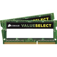 Corsair ValueSelect 2x 4GB, DDR3L, 1600MHz memoria 8 GB 2 x 4 GB DDR3 DDR3L, 1600MHz, 8 GB, 2 x 4 GB, DDR3, 1600 MHz, 204-pin SO-DIMM, Verde