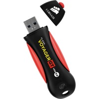 Corsair Voyager GT unità flash USB 256 GB USB tipo A 3.2 Gen 1 (3.1 Gen 1) Nero, Rosso Nero/Rosso, 256 GB, USB tipo A, 3.2 Gen 1 (3.1 Gen 1), 390 MB/s, Cuffia, Nero, Rosso