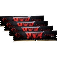 G.Skill 64GB DDR4-2400 memoria 2400 MHz 64 GB, 4 x 16 GB, DDR4, 2400 MHz, 288-pin DIMM, Nero, Rosso