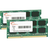 G.Skill 8GB DDR3-1600 SQ memoria 2 x 4 GB 1600 MHz 8 GB, 2 x 4 GB, DDR3, 1600 MHz, 204-pin SO-DIMM, Lite retail