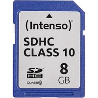 Intenso 3411460 memoria flash 8 GB SDHC Classe 10 8 GB, SDHC, Classe 10, 25 MB/s, Resistente agli urti, A prova di temperatura, A prova di raggi X, Nero