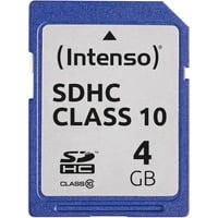 Intenso 4GB SDHC Classe 10, Scheda di memoria 4 GB, SDHC, Classe 10, 25 MB/s, Resistente agli urti, A prova di temperatura, A prova di raggi X, Nero