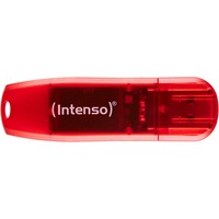 Intenso Rainbow Line unità flash USB 128 GB USB tipo A 2.0 Rosso, Trasparente, Chiavetta USB rosso, 128 GB, USB tipo A, 2.0, 28 MB/s, Cuffia, Rosso, Trasparente
