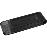 Kingston DataTraveler 70 unità flash USB 64 GB USB tipo-C 3.2 Gen 1 (3.1 Gen 1) Nero, Chiavetta USB Nero, 64 GB, USB tipo-C, 3.2 Gen 1 (3.1 Gen 1), Cavo, 7 g, Nero