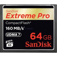 SanDisk 64GB Extreme Pro CF 160MB/s CompactFlash Nero, 64 GB, CompactFlash, 160 MB/s, 150 MB/s
