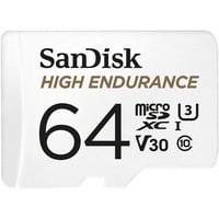 SanDisk High Endurance 64 GB MicroSDXC UHS-I Classe 10, Scheda di memoria bianco, 64 GB, MicroSDXC, Classe 10, UHS-I, 100 MB/s, 40 MB/s