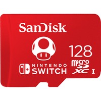 SanDisk SDSQXAO-128G-GNCZN memoria flash 128 GB MicroSDXC, Scheda di memoria rosso, 128 GB, MicroSDXC, 100 MB/s, 90 MB/s, Class 3 (U3), Rosso, Bianco