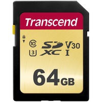 Transcend 64GB, UHS-I, SD SDXC Classe 10 Nero, UHS-I, SD, 64 GB, SDXC, Classe 10, UHS-I, 95 MB/s, 50 MB/s