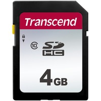 Transcend SDHC 300S 4GB NAND Classe 10 Nero, 4 GB, SDHC, Classe 10, NAND, 20 MB/s, 10 MB/s