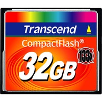 Transcend TS32GCF133 Memorie flash Nero, 32 GB, CompactFlash, MLC, 50 MB/s, 20 MB/s, Nero