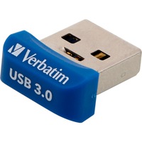 Verbatim Store 'n' Stay NANO - Memoria USB 3.0 da 64 GB - Blu blu, 64 GB, USB tipo A, 3.2 Gen 1 (3.1 Gen 1), Cuffia, 3 g, Blu
