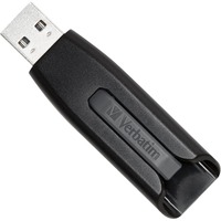 Verbatim V3 - Memoria USB 3.0 128 GB - Nero, Chiavetta USB Nero, 128 GB, USB tipo A, 3.2 Gen 1 (3.1 Gen 1), 80 MB/s, Lamina di scorrimento, Nero