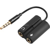 Sharkoon PMP35 cavo audio 0,12 m 3.5mm Nero, Adattatore Nero, 3.5mm, Maschio, 3.5mm, Femmina, 0,12 m, Nero