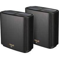 ASUS ZenWiFi AX XT8 (B-2-PK) router wireless Gigabit Ethernet Banda tripla (2.4 GHz/5 GHz/5 GHz) Nero, Router WIRELESS LTE Nero, Wi-Fi 6 (802.11ax), Banda tripla (2.4 GHz/5 GHz/5 GHz), Collegamento ethernet LAN, Nero, Router da tavolo