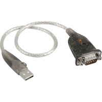 ATEN Adattatore da USB a RS-232 (35 cm) trasparente, Acciaio inossidabile, Trasparente, Nero, 0,35 m, USB tipo A, DB-9, Maschio, Maschio