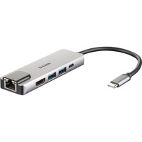 D-Link DUB-M520 replicatore di porte e docking station per notebook Cablato Thunderbolt 3 Alluminio, Nero, Hub USB argento, Cablato, Thunderbolt 3, 60 W, 10,100,1000 Mbit/s, IEEE 802.3, IEEE 802.3ab, IEEE 802.3az, IEEE 802.3u, IEEE 802.3x, Alluminio, Nero