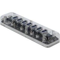 DeLOCK 64088 hub di interfaccia USB 3.2 Gen 1 (3.1 Gen 1) Micro-B 5000 Mbit/s Trasparente, Hub USB trasparente, USB 3.2 Gen 1 (3.1 Gen 1) Micro-B, USB 3.2 Gen 1 (3.1 Gen 1) Type-A, 5000 Mbit/s, Trasparente, 35 mm, 135 mm