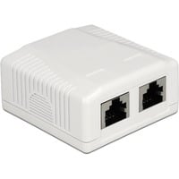 DeLOCK 86197 presa energia 2 x RJ-45 Bianco, Scatola di giunzione bianco, 2 x RJ-45, Bianco, TIA-568A/B, 59 mm, 61 mm, 29,5 mm