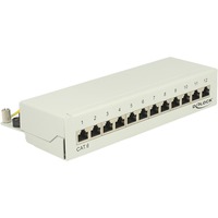 DeLOCK 87292 pezzo di pannello, Patch Panel grigio, RJ-45, LSA, Grigio, Metallo, Montaggio a muro, 218 mm, 44,2 mm