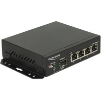 DeLOCK 87704 switch di rete Gigabit Ethernet (10/100/1000) Nero Gigabit Ethernet (10/100/1000), Montabile a parete