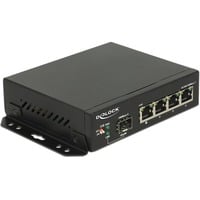 DeLOCK 87704 switch di rete Gigabit Ethernet (10/100/1000) Nero, Interruttore Gigabit Ethernet (10/100/1000), Montabile a parete