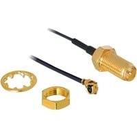 DeLOCK RP-SMA WL antenna cavo di collegamento I-PEX M / RP-SMA F Nero I-PEX M / RP-SMA F, Nero, 0,2 m