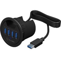 ICY BOX IB-HUB1403 USB 3.2 Gen 1 (3.1 Gen 1) Type-A 5000 Mbit/s Nero, Hub USB Nero, USB 3.2 Gen 1 (3.1 Gen 1) Type-A, USB 3.2 Gen 1 (3.1 Gen 1) Type-A, 5000 Mbit/s, Nero, Plastica, Potenza