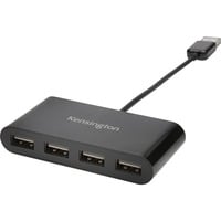 Kensington Hub a 4 porte USB 2.0, Hub USB Nero, USB 2.0, USB 2.0, 480 Mbit/s, Nero, macOS 10.6 or above; Windows XP or above, 1 pz