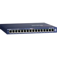 Netgear GS116 Non gestito Gigabit Ethernet (10/100/1000) Grigio blu, Non gestito, Gigabit Ethernet (10/100/1000), Full duplex, Vendita al dettaglio
