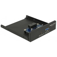 DeLOCK 63962 pannello drive bay 8,89 cm (3.5") condotto I/O Nero, Pannello frontale Nero, 8,89 cm (3.5"), condotto I/O, Nero, Metallo, 5 Gbit/s, 102 mm