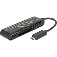 DeLOCK 91739 lettore di schede USB 2.0 Nero Nero, CF, CF Tipo II, MMC, MS PRO Duo, Memory Stick (MS), MicroSD (TransFlash), MicroSDHC, MicroSDXC,..., Nero, 480 Mbit/s, 2048 GB, USB 2.0, USB