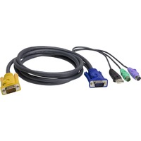 ATEN Cavo KVM PS/2-USB – 1,8 m Nero, 8 m, 1,8 m, PS/2, PS/2, VGA, Nero, HDB-15, 2 x PS/2, USB A